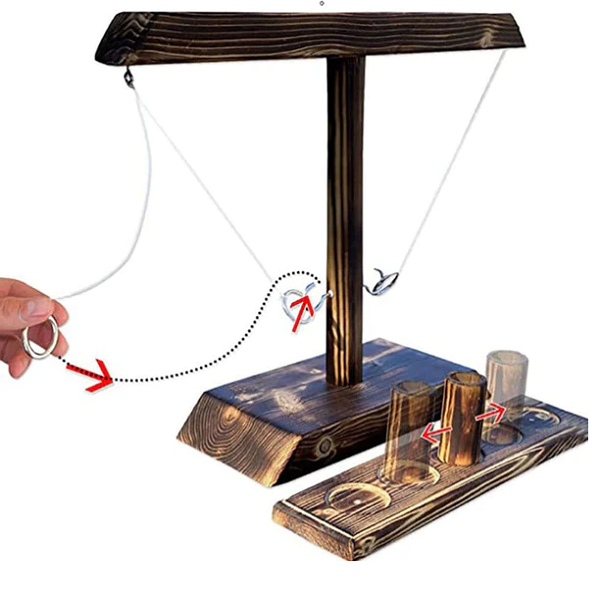 WoodRing Toss™ - Trinkspiel aus Holz