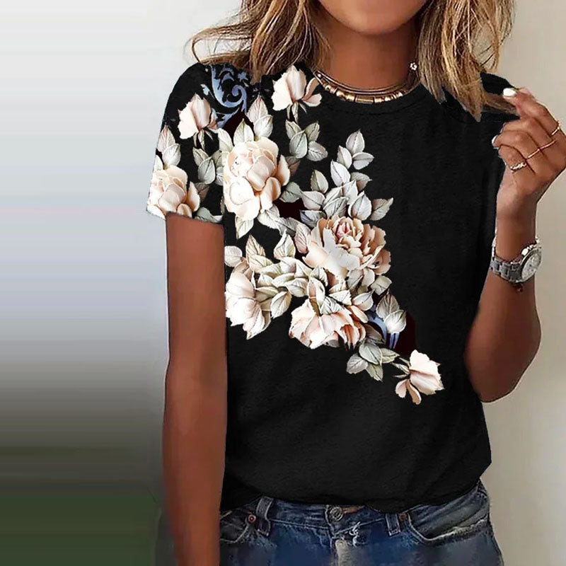 Retro™ - Blumen T-Shirt