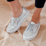 Giulia - Turnschuhe aus diamant silber leder