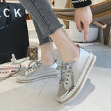 Giulia - Turnschuhe aus diamant silber leder