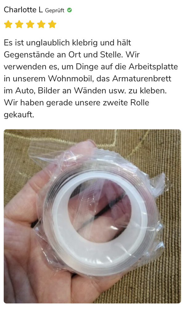 DUOSTICK™ TRANSPARENTES UND WASSERFESTES DOPPELSEITIGES KLEBEBAND (60% RABATT)