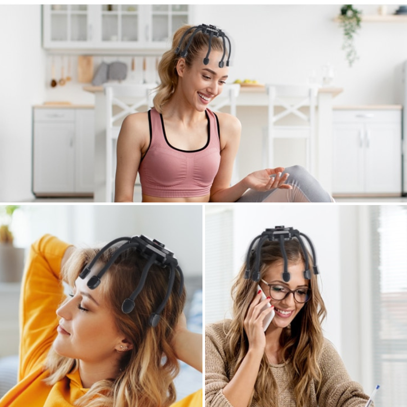 Stressreduzierendes Kopfhautmassagegerät™ | Bietet rasche Linderung bei Kopfschmerzen und Stress.